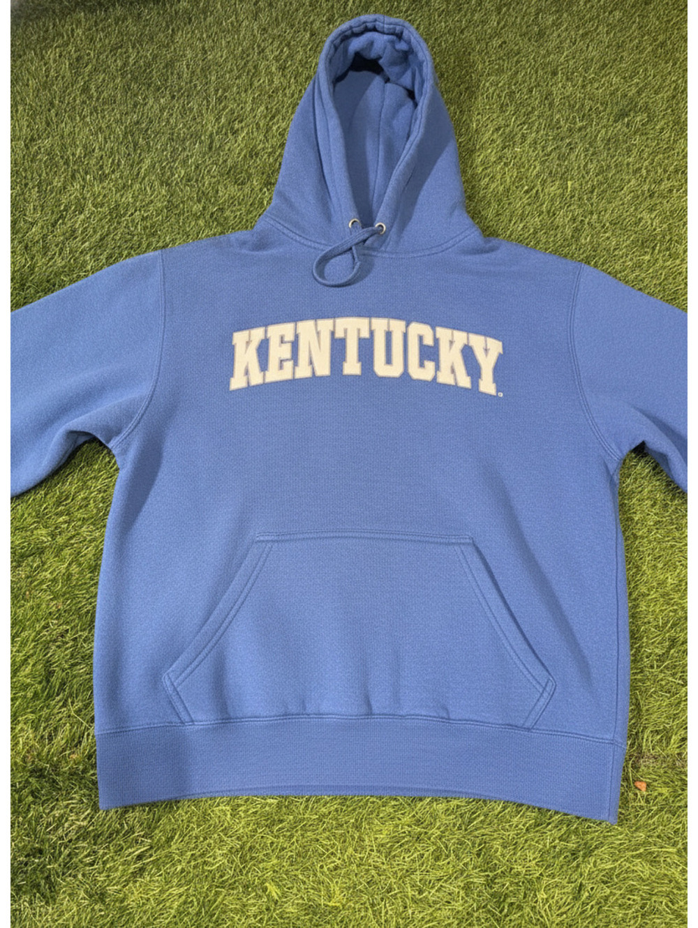 Vintage Kentucky Top of the World Hoodie Blue Cotton Mens Size S